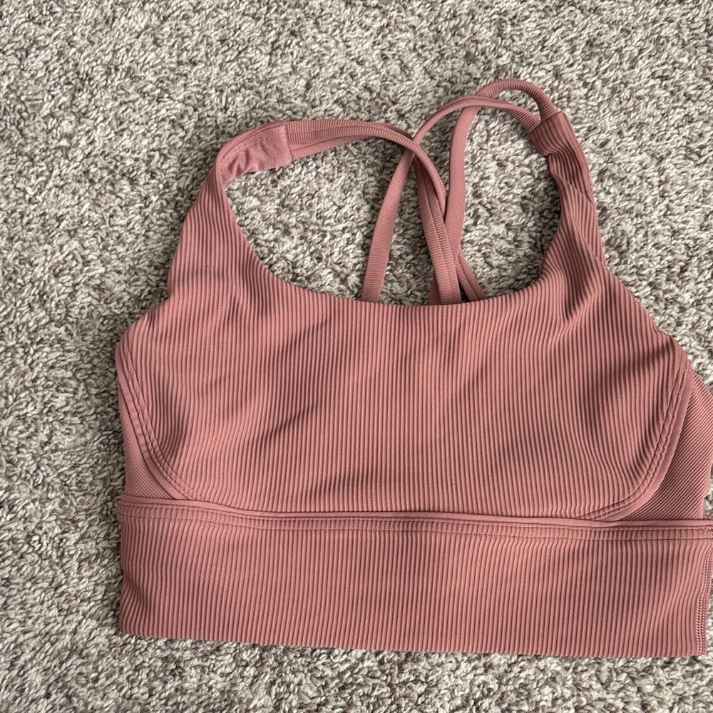 Lulu size 6  Ribbed Mauve Sports Bra